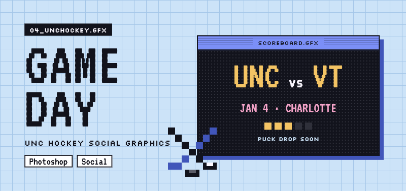 UNC Hockey social graphics