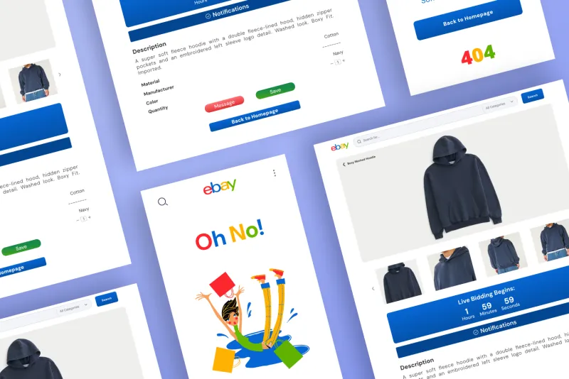 eBay redesign screens