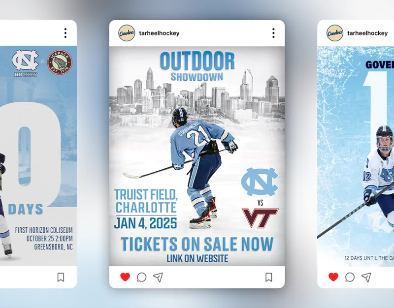 UNC Hockey social graphics