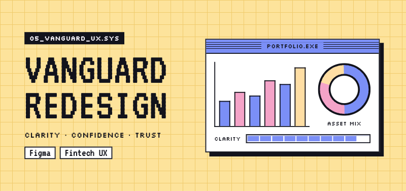 Vanguard redesign cover: portfolio charts